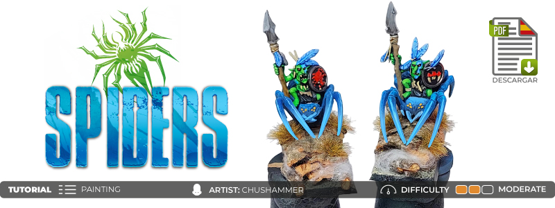Goblin spiders in blue tones | Painting tutorial